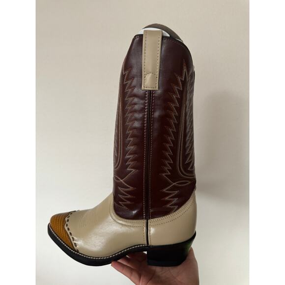 Laredo Bone Lizard Print Wingtip Boots 61161 Size 8 main image 9